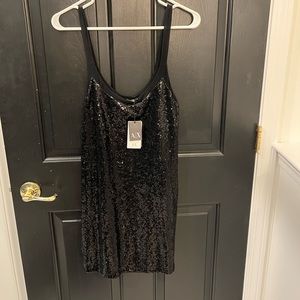 Armani Exchange Sequin Little Black Dress